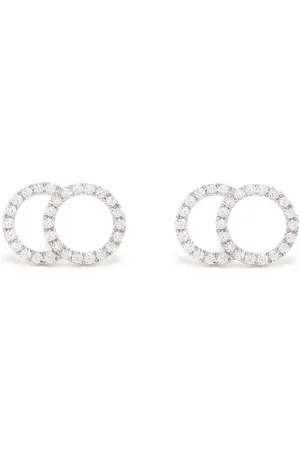 COURBET Orecchini CELESTE in oro bianco 18kt ririclato con pavé di diamanti da laboratorio