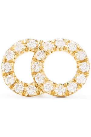 COURBET Mono orecchino CELESTE piccolo in giallo 18kt riciclato con pavé di diamanti da laboratorio