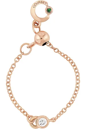COURBET Anello CO a catena regolabile in oro 18kt riciclato e diamanti da laboratorio