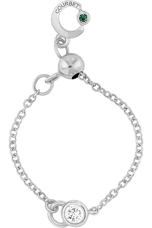 COURBET Anello a catena CO in oro bianco 18kt riciclato con diamanti da laboratorio