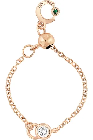 COURBET Anello a catena regolabile CO in oro 18kt riciclato e diamante da laboratorio
