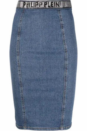 Philipp Plein Gonna a matita Super Stretch denim