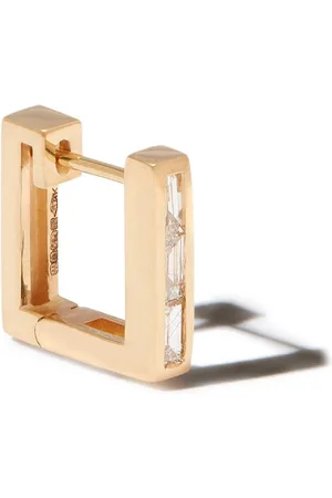 Lizzie Mandler Orecchino squadrato in giallo 18kt con diamanti