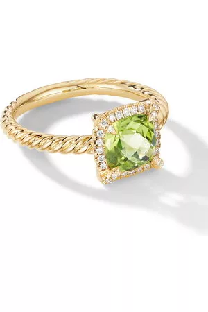 David Yurman Donna Anelli - Anello Petite Chatelaine in oro 18kt con diamanti e peridoto