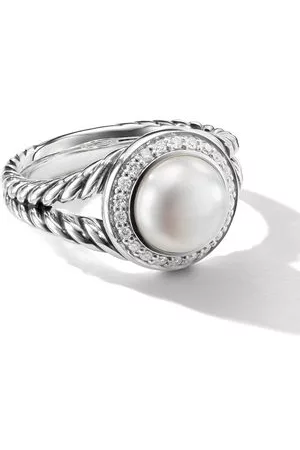 David Yurman Donna Anelli - Anello in argento sterling con perle e diamanti
