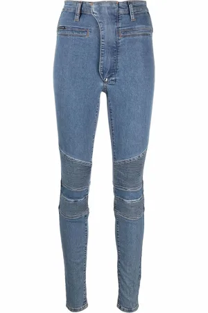 Philipp Plein Jeans biker Iconic a vita alta
