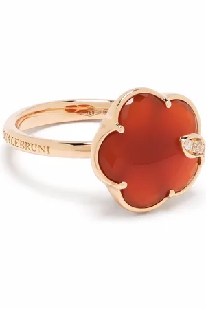 Pasquale Bruni Anello Petit Joli in oro 18 carati con diamanti e corniola