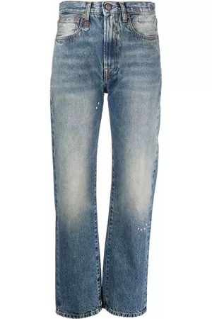 R13 Donna Jeans a vita alta - Jeans crop a vita alta - Blu