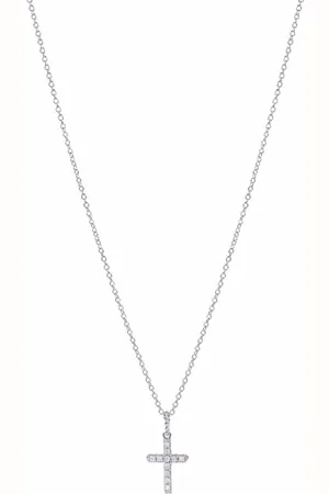 David Yurman Collana Cable Collectibles Cross in oro bianco 18kt con diamanti