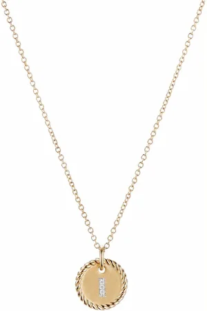 David Yurman Collana con pendente Initial I in giallo 18kt