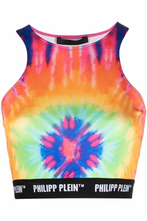Philipp Plein Top corto con fantasia tie dye