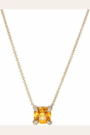 David Yurman Collana con pendente Châtelaine in giallo 18kt con citrino e diamanti