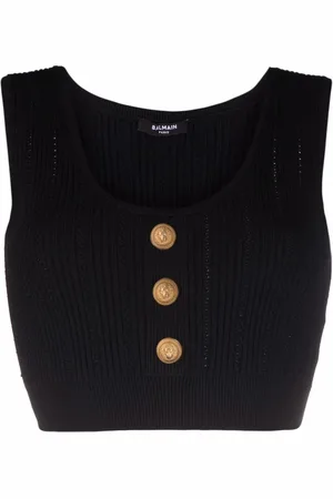 Balmain Top smanicato crop