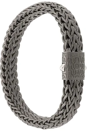 John Hardy Bracciale Classic Chain 11mm in argento e rodio nero
