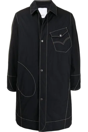 Ports V Cappotto denim con applicazione