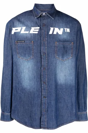 Philipp Plein Camicia denim con logo