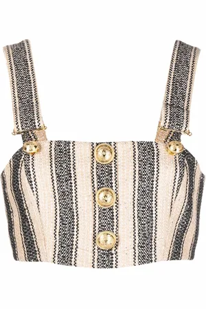 Balmain Top corto a righe