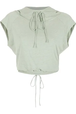 Gloria Coelho T-shirt crop con cappuccio