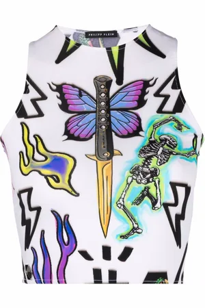 Philipp Plein Top corto con monogramma