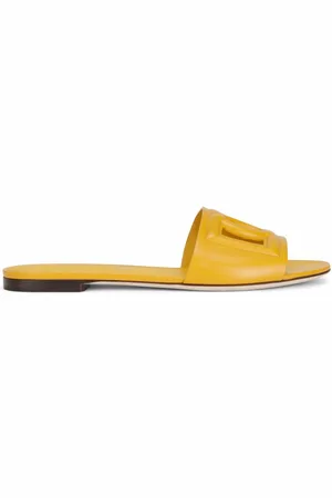 Dolce & Gabbana Sandali in pelle con logo DG
