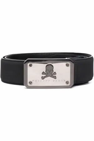 Philipp Plein Cintura in pelle con placca logo