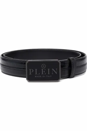 Philipp Plein Cintura in pelle con placca logo