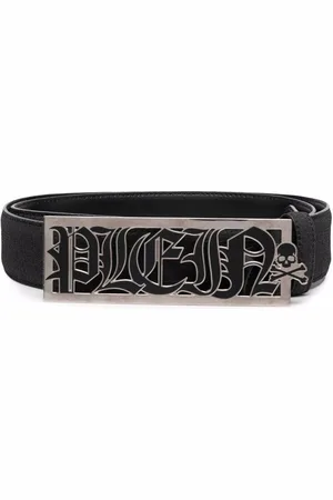 Philipp Plein Cintura in pelle con placca logo