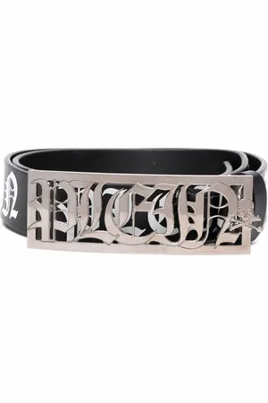 Philipp Plein Cintura in pelle con placca logo