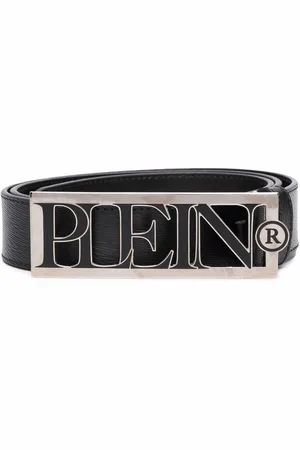 Philipp Plein Cintura in pelle con placca logo