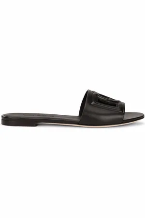 Dolce & Gabbana Sandali in pelle con logo DG