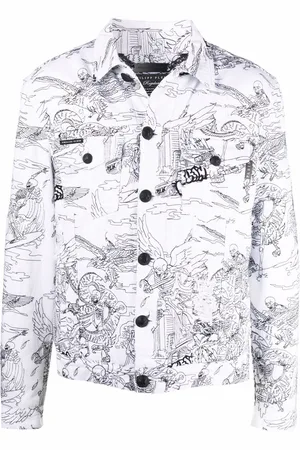 Philipp Plein Giacca denim con stampa