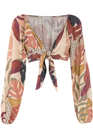 AMIR SLAMA Blusa crop con stampa