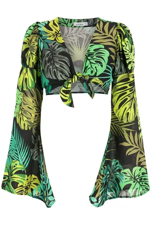 AMIR SLAMA Blusa crop con stampa