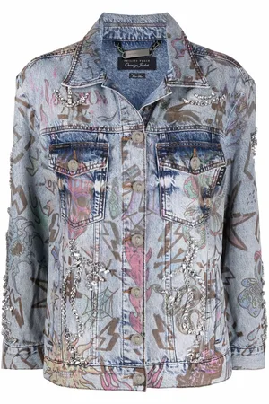 Philipp Plein Giacca denim con stampa