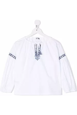 Il gufo Tunica con ricamo - Bianco