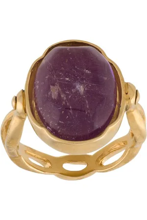 Goossens Anello placcato oro 24kt con cristallo taglio cabochon