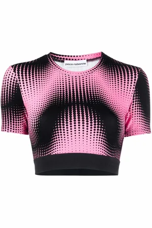 Paco rabanne T-shirt crop con stampa