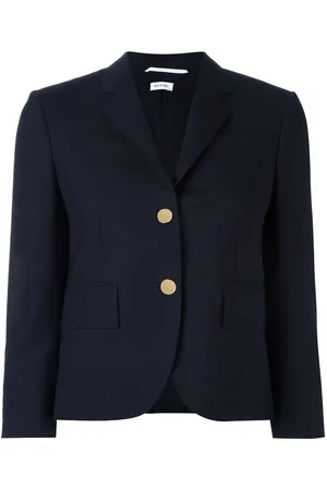 Thom Browne Classic Single Breasted Sport Coat In Navy 2-Ply Wool Fresco