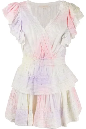 LOVESHACKFANCY Abito corto con balze