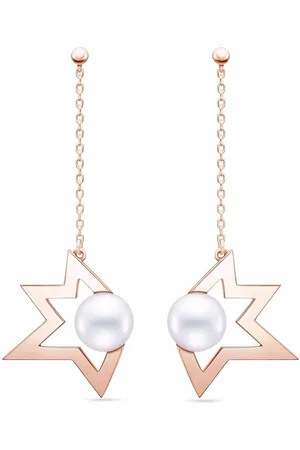 Tasaki Orecchini pendenti Comet Plus in oro 18kt con perla