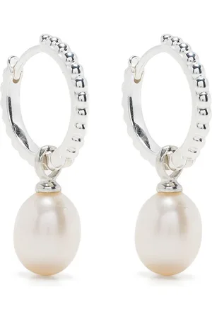 Dower and Hall Orecchini a cerchio Timeless Oval Pearl