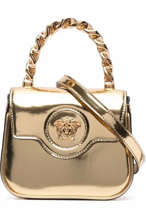 VERSACE Borsa La Medusa mini in pelle verniciata