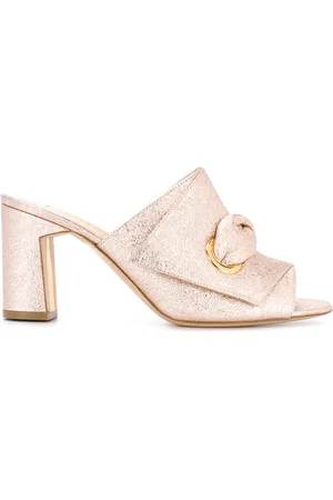 Rupert Sanderson Metallic mid-heel mules