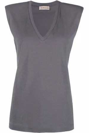 BLANCA Top smanicato con scollo a V