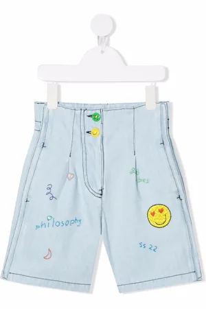 PHILOSOPHY DI LORENZO SERAFINI Shorts denim con ricamo