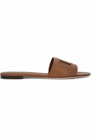 Dolce & Gabbana Sandali in pelle con logo DG
