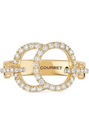 COURBET Anello Celeste in giallo 18kt riciclato con diamanti da laboratorio