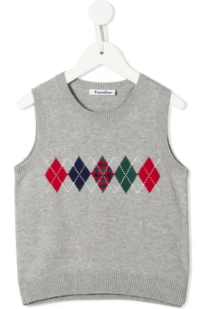 Familiar Maglione smanicato a rombi