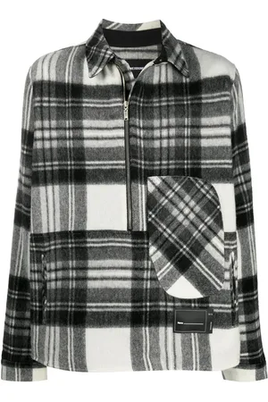 We11 Done Camicia in plaid con mezza zip