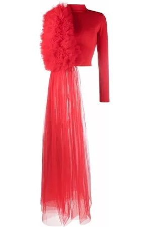 Alchemy Top asimmetrico con ruches x Lia Aram - Rosso